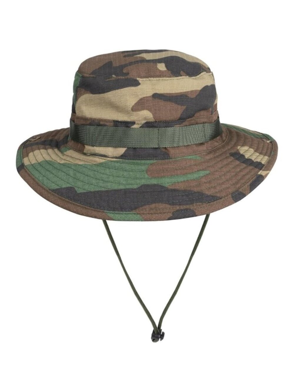 Unisex Woodland Wide Brim Loops Buckle With Chin Strap Adjustable Boonie Sun Hat